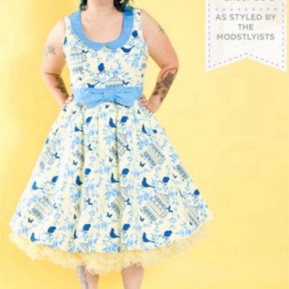 ModCloth x Retrolicious All the World’s a Birdcage Floral Retro Dress 3X - Picture 12 of 16